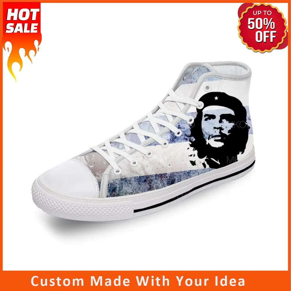 

Che Guevara Hero Communism Communist Cool White Cloth 3D Print High Top Canvas Shoes Men Women Lightweight Breathable Sneakers