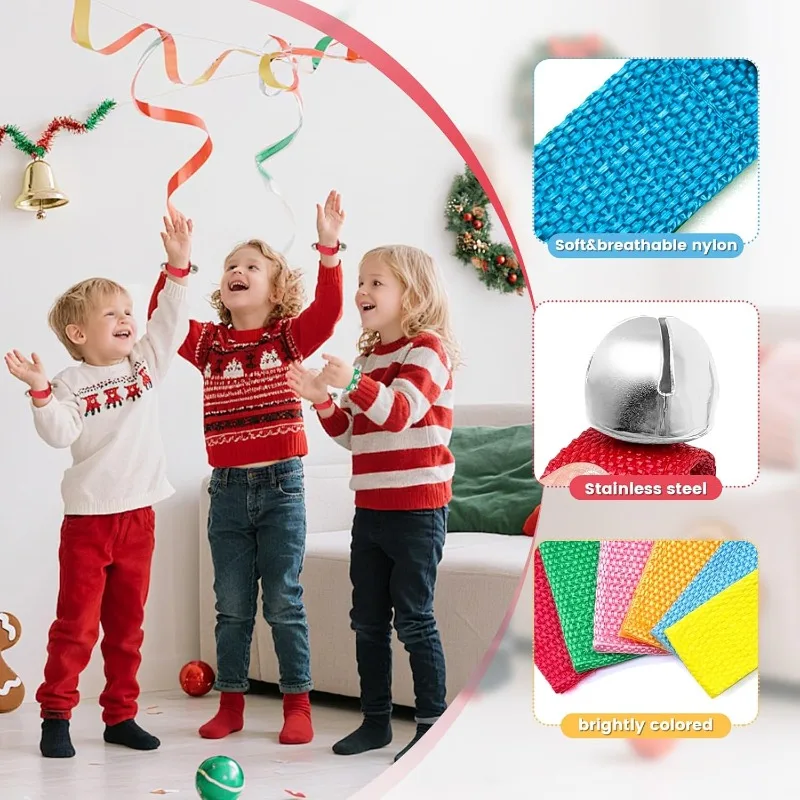 Christmas Wristband Ringtone, Percussion Instrument, Music Rhythm Toy, Adjustable Hand Bell Suitable Christmas Party Decoration