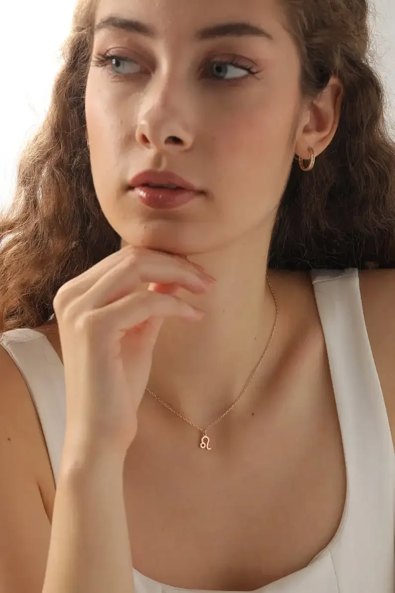 

Zodiac Necklace, Leo Necklace, Gemini Necklace, Star Sign Pendant, Astrology Birthday Gift, Silver, Gold and Rose Gold,