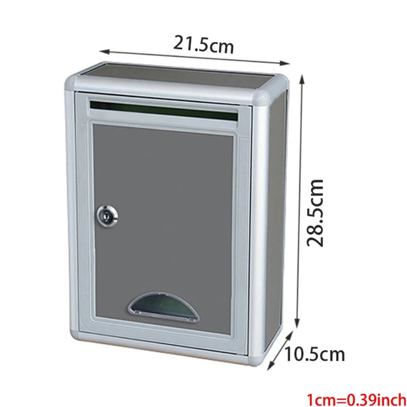 Wall Mounted Mailbox Wall Mount Lockable Mailbox Outdoor Galvanized Metal for Key Large Capacity Commercial Rural Home Decorative & Office Business