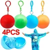 Colorful Mini Portable Raincoat Ball Thickened Disposable Waterproof Emergency Adults Rain Ponchos Cape Keyring 1