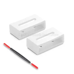 Silicone Watch Strap Keeper Loop - Waterproof Rubber Accessory - 22.5 x 5.5mm (White)