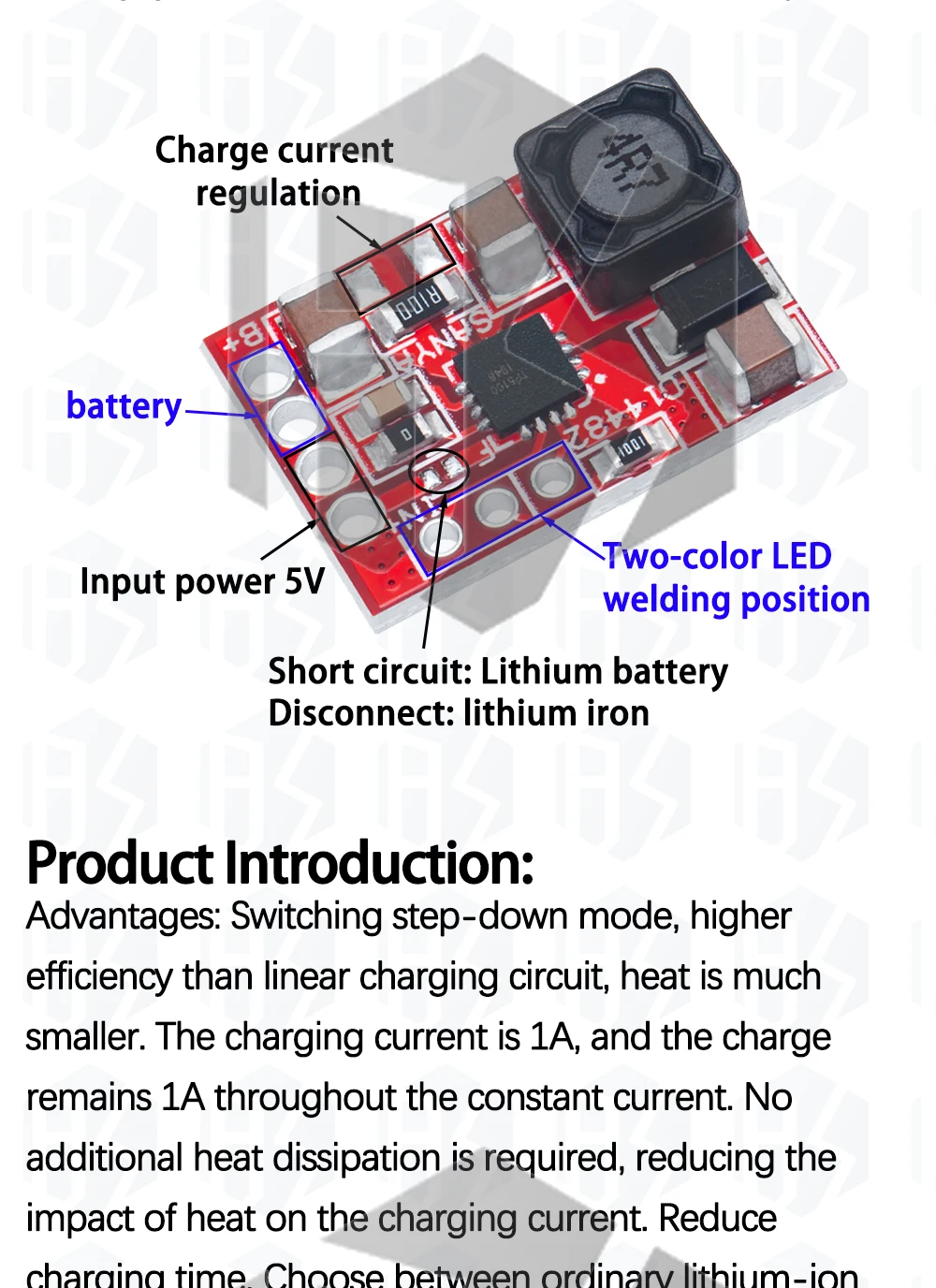 1~5 Stück EGBO TP5100 TP5000 Lademanagement-Stromversorgungsmodul 1A 2A Kompatibel mit 4,2V 8,4V Lithium-Batterien – Detail 11