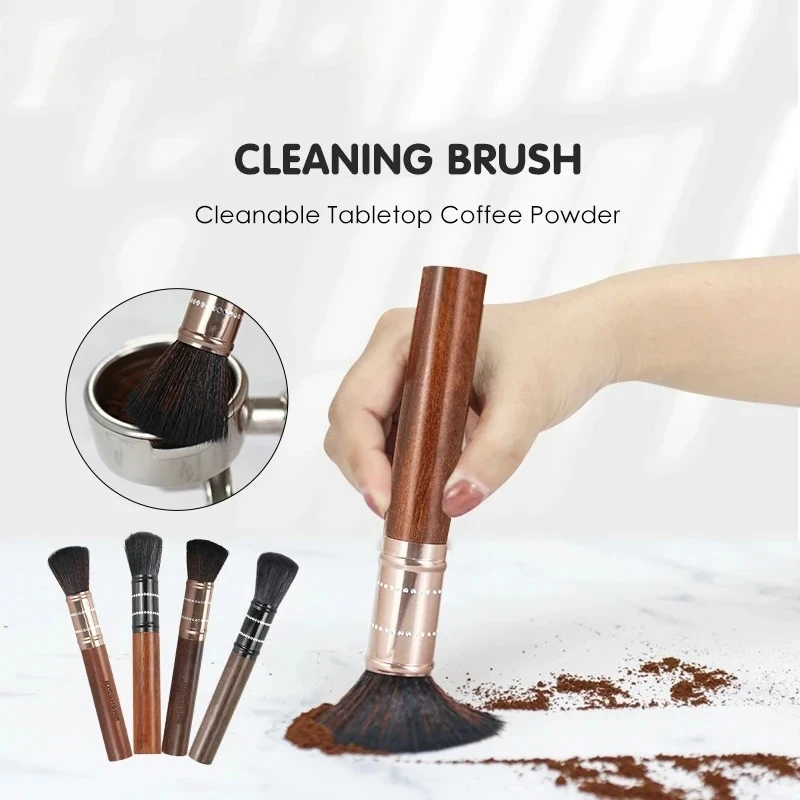 Wood Handle Coffee Grinder Cleaning Brush - Essential Barista Tool for Espresso Machines and Kitchen Dusting