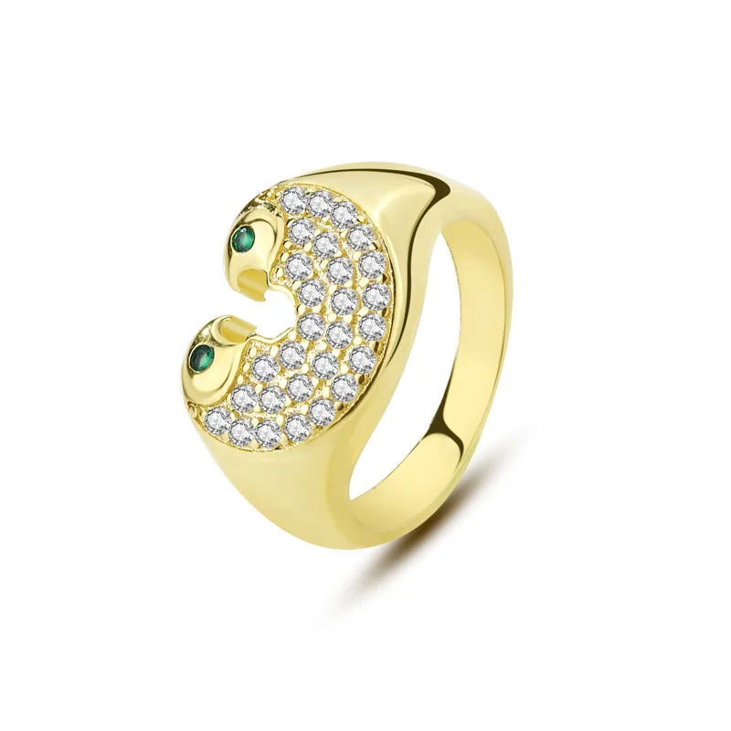 

Green Crystal Owl Zircon Ring Luxury Zircon Ring Couple's Ring Valentine's Day Jewelry Ring Gift