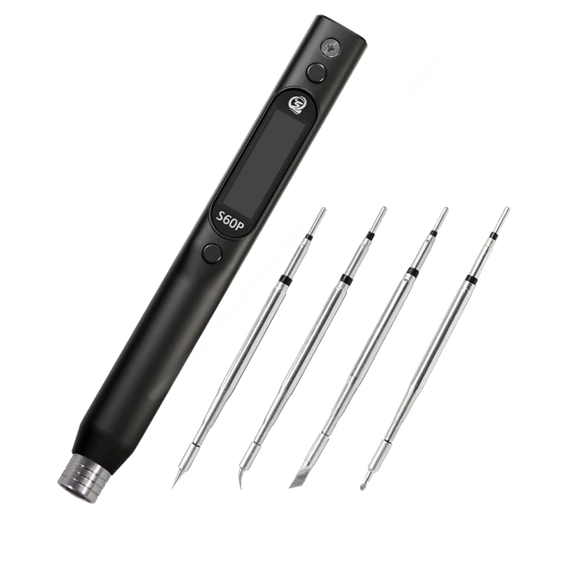 sequre-s60p-supporto-per-penna-per-saldatore-nano-antistatico-pd-qc-alimentatore-set-di-punte-in-ferro-compatibile-con-punta-a-saldare-c210-nera