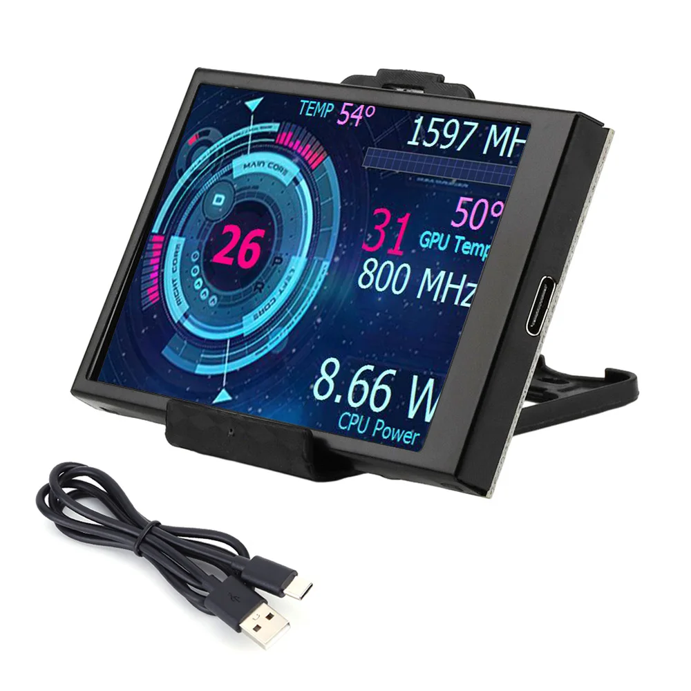 Bilgisayar CPU GPU RAM HDD Görüntü 328*480 USB LCD Monitor Özgür AIDA64 Windows 10 11