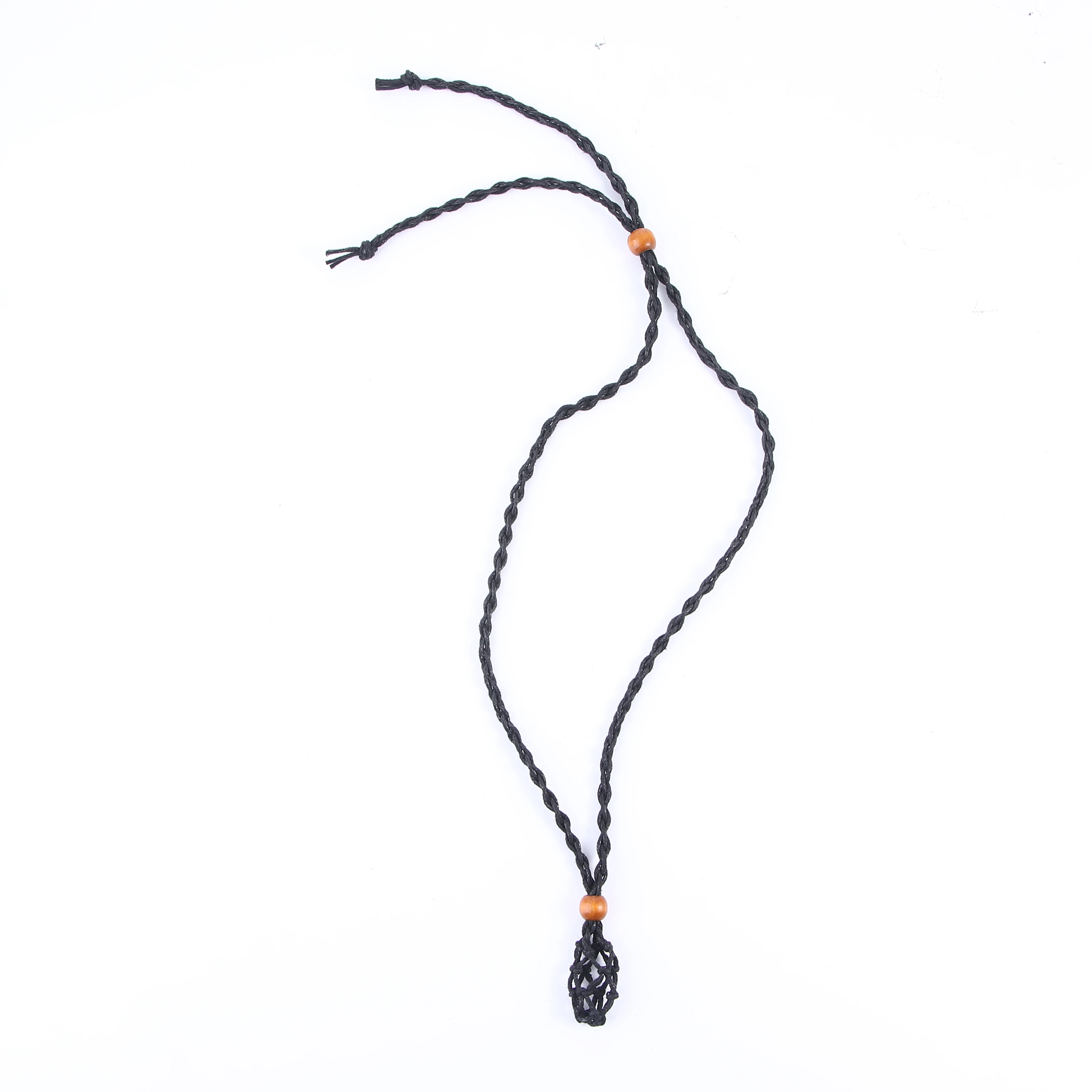 1pc Necklace Cord Empty Stone Holder Natural Quartz Crystal Raw Stone Chakra Point Healing Fish Netted Indians Amulets Pendant