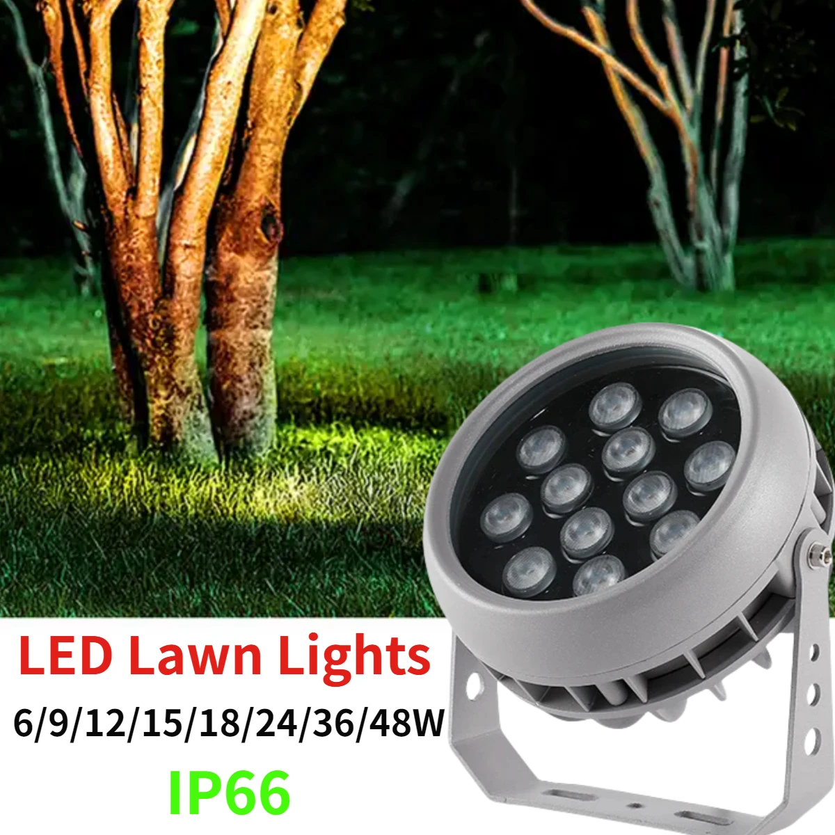 

NEW LED Lawn Lights Landscape Spotlights 6w/9w/12w/15w/18w/24w/36w/48w IP66 Outdoor Garden Landscape Path Tree Lamps AC100V-240V