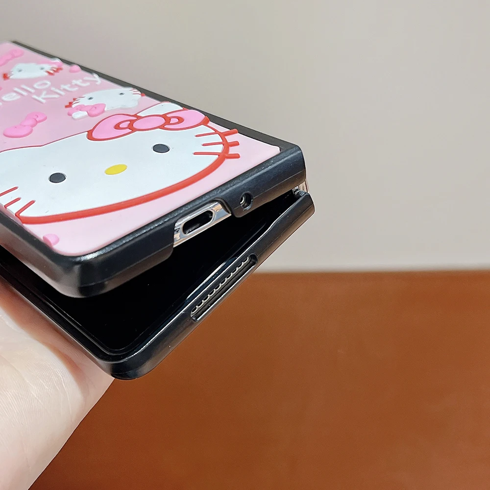 Samsung Galaxy z用ピンクのSanrioハローキティ携帯電話ケース