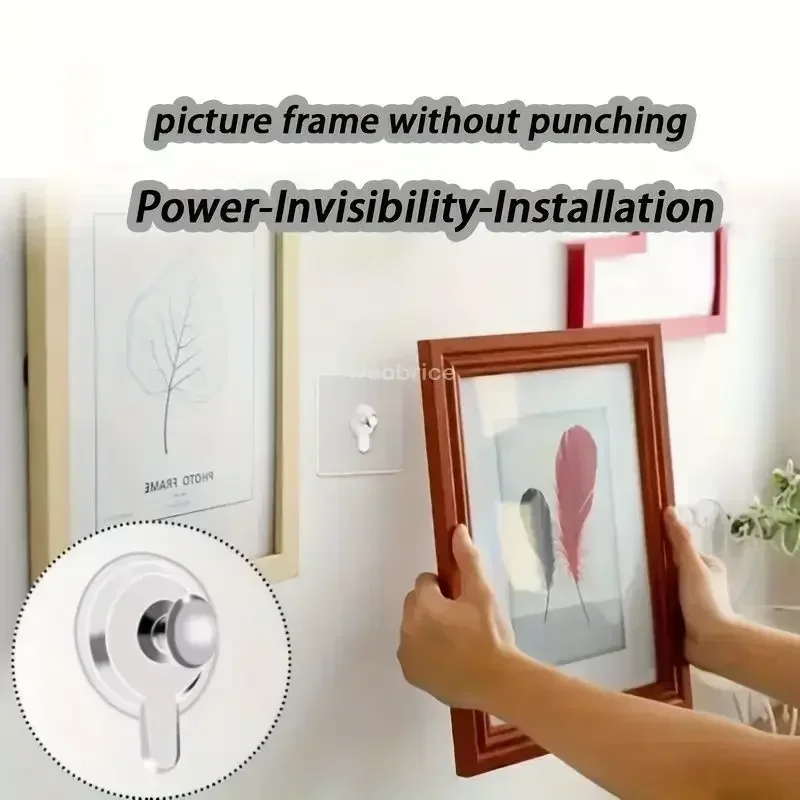 Self Adhesive Wall Hooks 50/10pcs for Photo Frame Clock Strong Adhesive Transparent Nails Hangers Hanging Holders