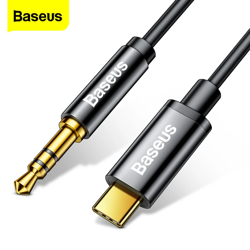 BaseusUSBTypeCAuxAudioCableUSBCto35mmJackFemaleAdapterFor