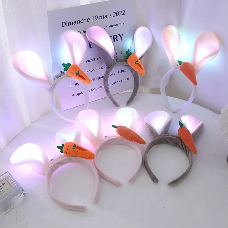 

1pcs Bunny Ears LED Rabbit Headbands Cute Light up Christmas Halloween Festival Hair Accessory for Women Girls