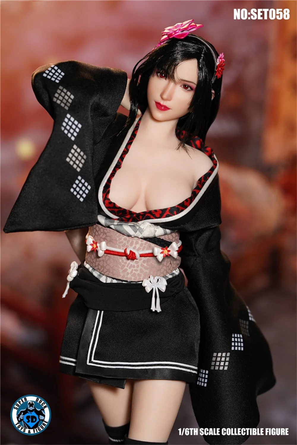 

Hot Sale SUPER DUCK 1/6 SET058 Fantasy Fighting Goddess Tifa Kimono Fukuroobi Obijime Belt Dressing For 12inch PH TBL Large Body