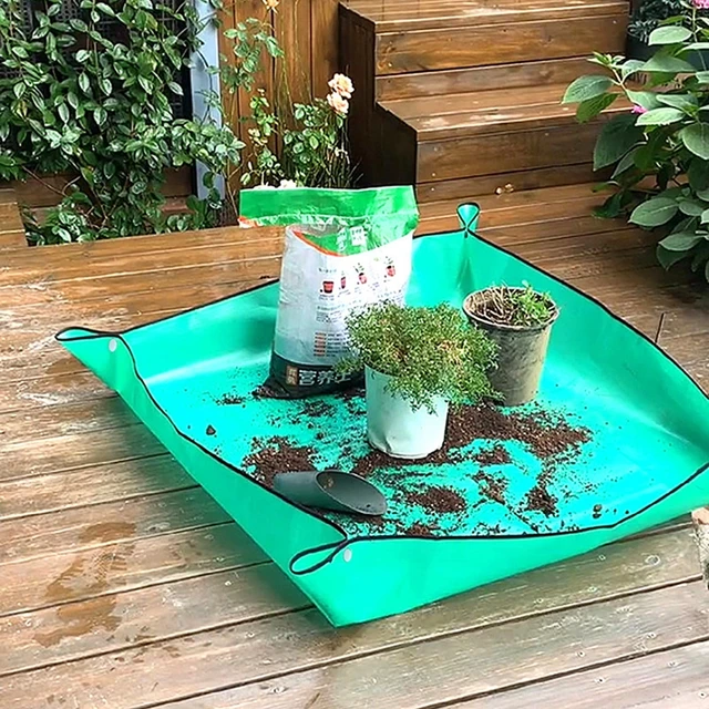 50-100 Cm-Es Ültetési Szőnyeg Kertészeti Növények Repotja Cserepes Pad Összecsukható Kerti Növényi Edénytranszplantáló Vízálló Szőnyegek - Image 5