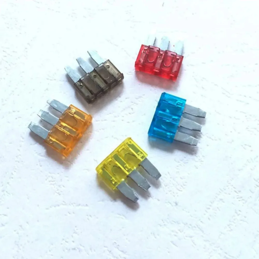 50Pcs Micro3 Automotive Car Fuse for Ford Focus Mondeo Dodge JEEP 5A 7.5A 10A 15A 20A Clocks  Box Fusible Auto