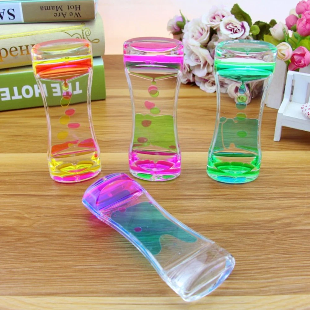 50ML Liquid Motion Bubbler Oil Bubble Timer Hourglass Fidget Sensory Toys for Kids & Adults Office Home Desktop Decor