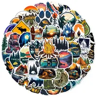 50pcs Forest Camping Hiking Outdoor Stickers Travel Scenery Decals Suitcase Luggage Bike Car Waterproof Graffiti Sticker Toys 2