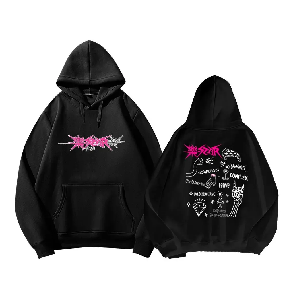 Extra Large Sweatshirt for Men and Women, Korean Rock Star Hooded Sweatshirt, Harajuku Street Gothic Y2K Tops, Fashion Kpop,