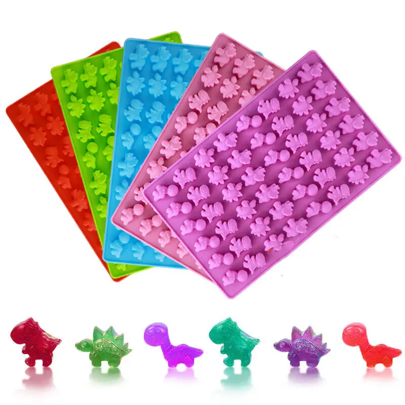 48 Cavity Dinosaur Silicone Molds Gummy Jelly Candy Chocolate Mold Ice Cube Tray  Mould Fondant Cake Decorating Tools