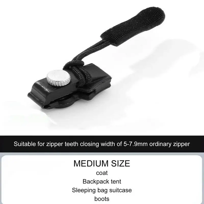 3 Different Size Universal Plastic Zipper Repair Quick Instant Detachable Zipper Head Replacement Slider Pull Tools