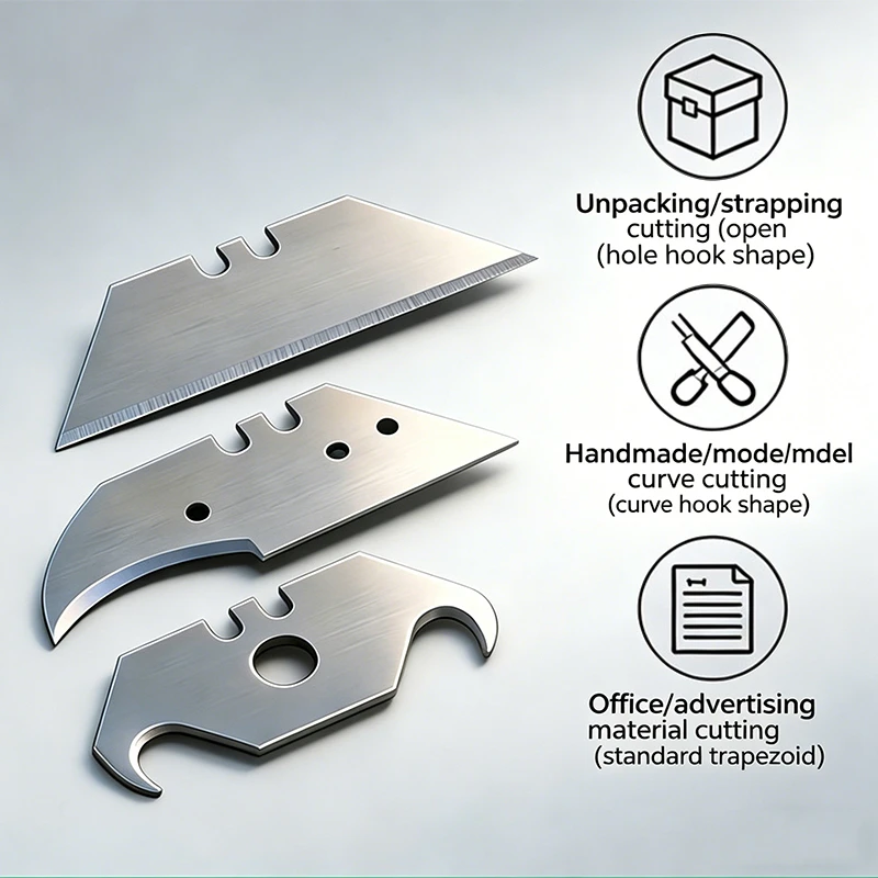 10개/세트 날카로운 사다리꼴 접이식 칼날 유틸리티 예비 부품 포켓형 DIY 나이프 칼날 커터 도구 교체품