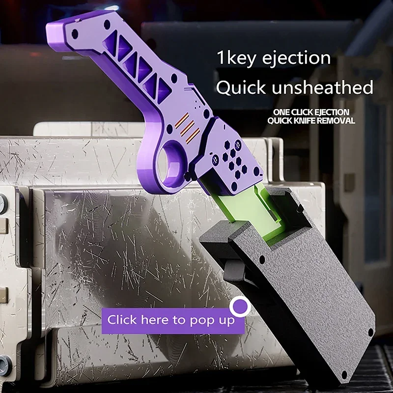 Fidget Toys, Anti Stress Toys, Mini Model Guns Student Prize Pendant Decompression Toy Gift Boys High-Quality 3D Printing Gravity Jump Small Radish Knife Mini Model