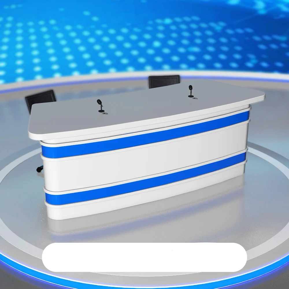 Studio Live Anchor News Table For TV Broadcast Station