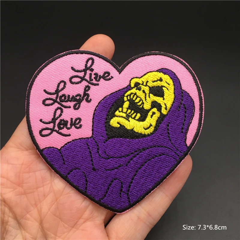 Vibrant Pink Punk Cartoon Embroidered Iron-on Patches