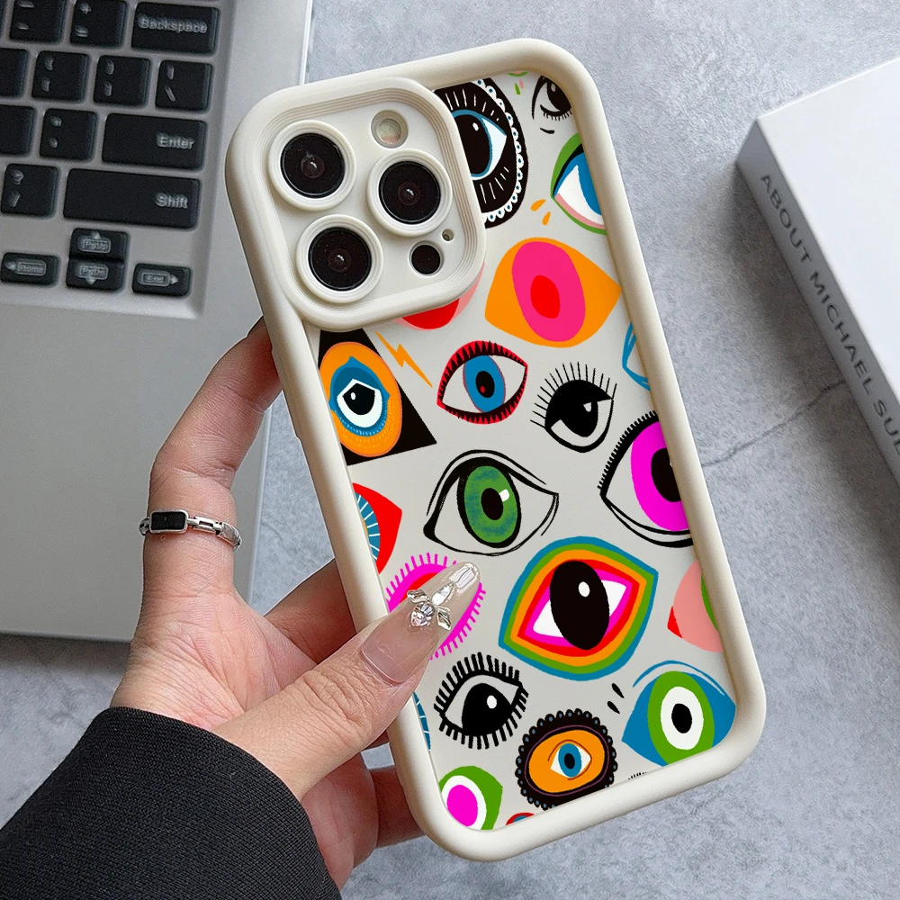 Turkish Blue Evil Eye Protective Phone Case with Lens Cover