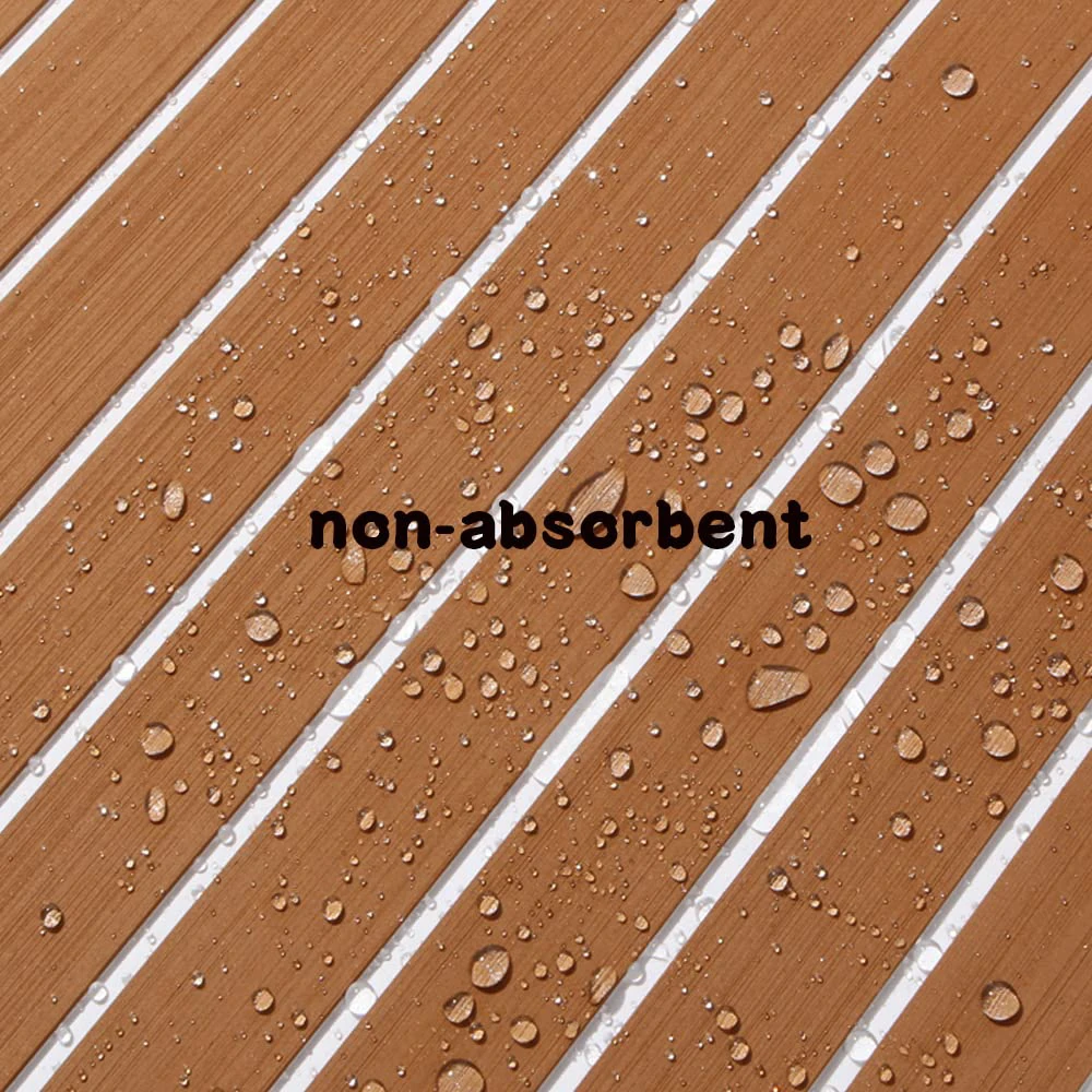 Boat Deck Mat 2400x550x5mm EVA Foam Faux Teak Brown Anti Skid Self Adhesive Vehicle Pad