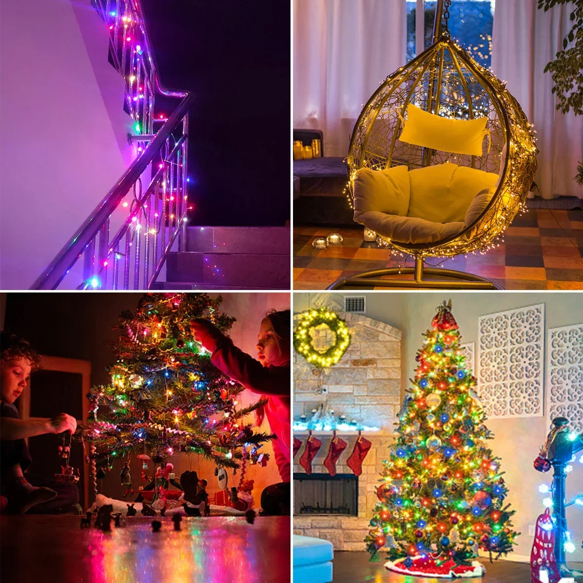 Multi-Color LED String Lights with 8 Modes for Outdoor & Holiday Decor