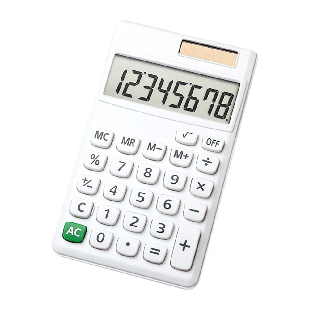【Sale】Mechanical Calculator 8 Digit Large Solar Power  LCD Display Big Button Cute Candy Colored Calculator Suitable for Office