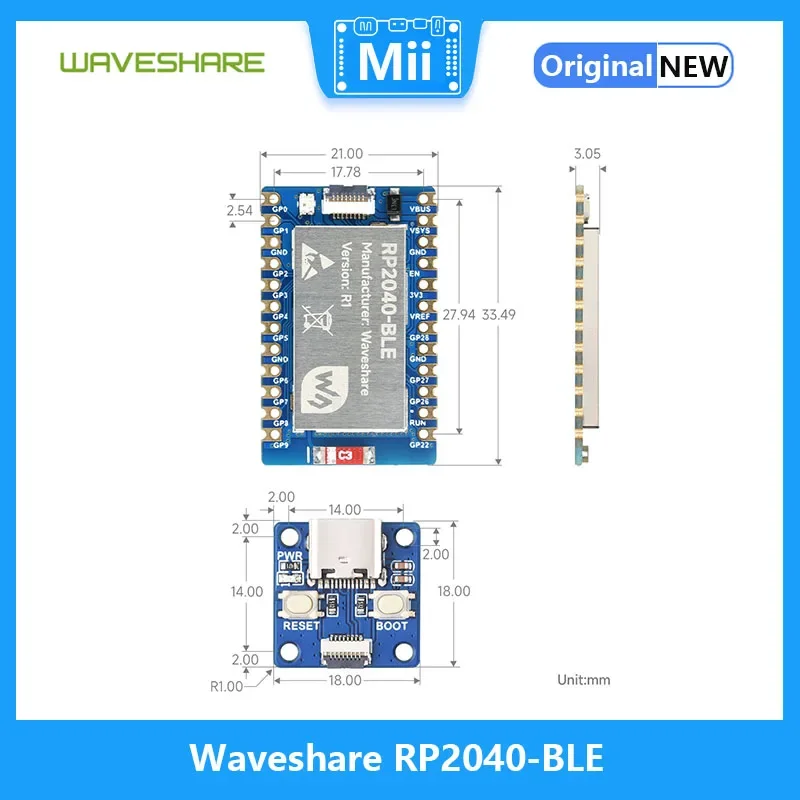 Waveshare RP2040-BLE  ,   ũƮѷ  , RP2040 ,  5.1 