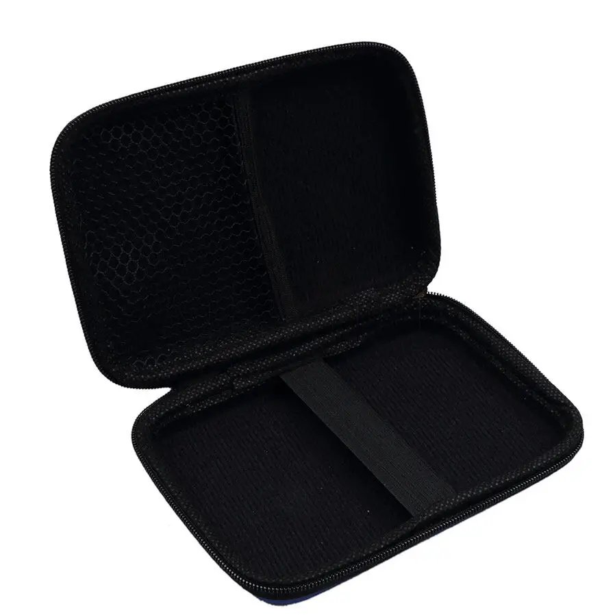 Compact and Stylish Portable Hard Drive Carrying Case - Black/Blue