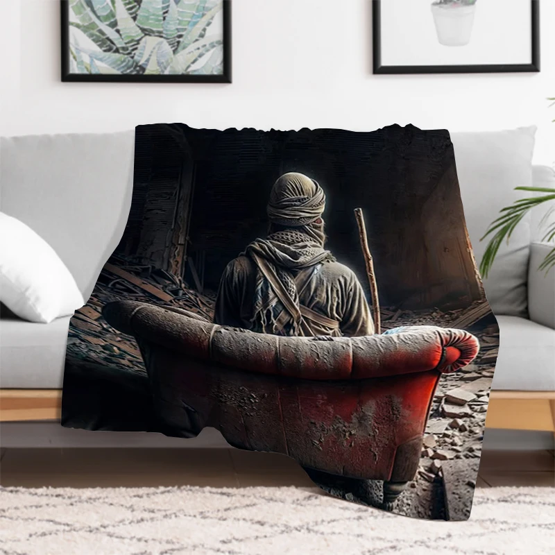 National Hero Yahya Sinwar Throw Blanket Soft Plaid With Print Throwing Sofas Blankets for Decorative Sofa Plead Cover King Lid 3