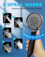 Shower Head for Bathroom Tap High Pressure Shower Head Filtered Adjustable Water Saving One-key Stop  Massage Nozzel Bathroom 1