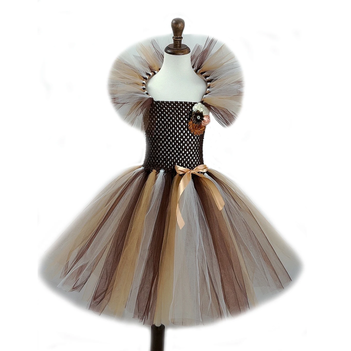 

Brown Animal Girl Tutu Dress Lion Children Halloween Costume for Girls Kids Christmas Dresses Princess Girl Costumes 1-12 Years