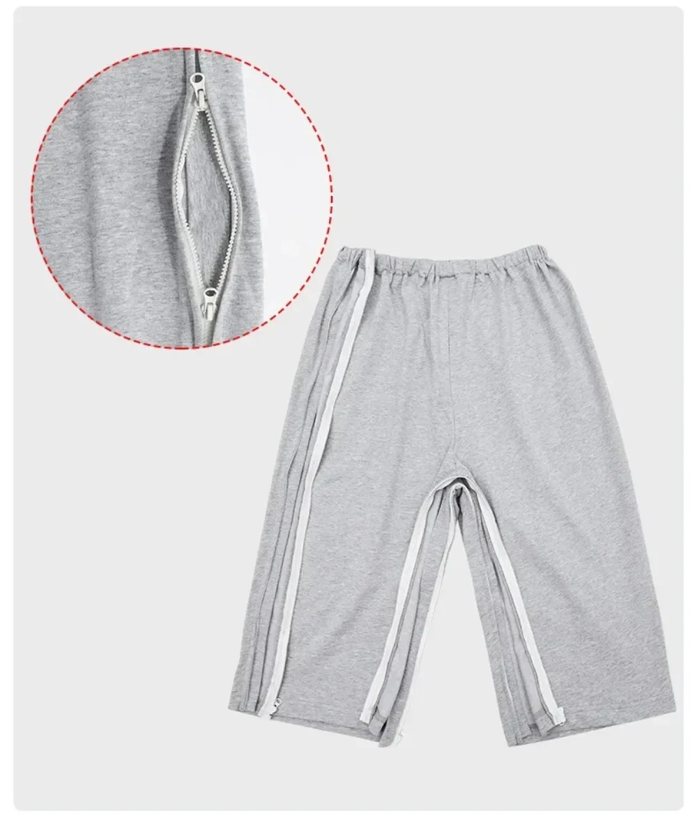 Light Grey Elderly Diaper Crotch Pants Paralyzed Incontinence Fracture Patient Easy Put on Take Off Men Women Adult Cloth Diaper 5