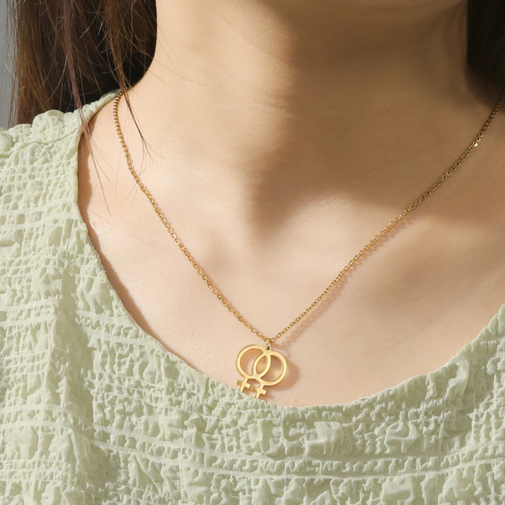 Amaxer for Women Feminist Venus Necklace Vintage Female Symbol
