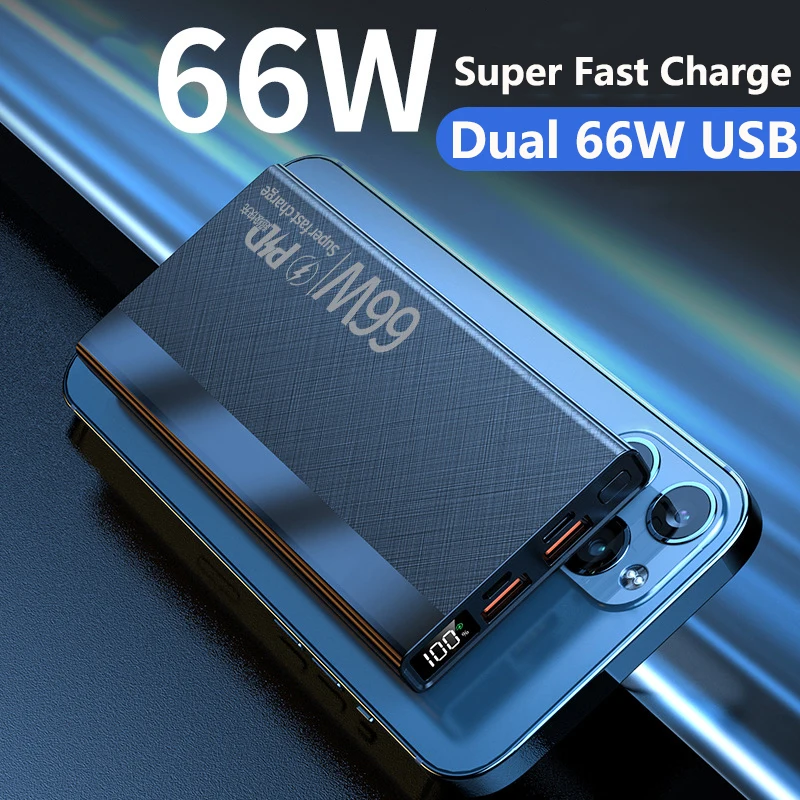 

Power Bank 30000mAh PD 20W 66W Fast Charging Powerbank Portable Charger External Battery Pack for iPhone Huawei Xiaomi Samsung