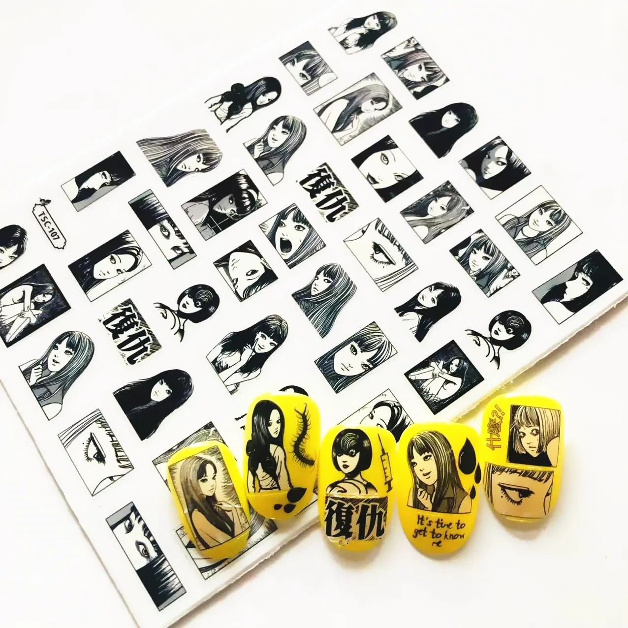TSC-107 Revenge Tomie NANA 3d nail art sticker decal nail silder