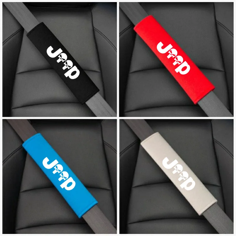 

Cotton Car Seat Belt Safety Belt Shoulder Protector Cover For Jeep Wrangler JK JL TJ Renegade Grand Cherokee Compass 4X4 Auto