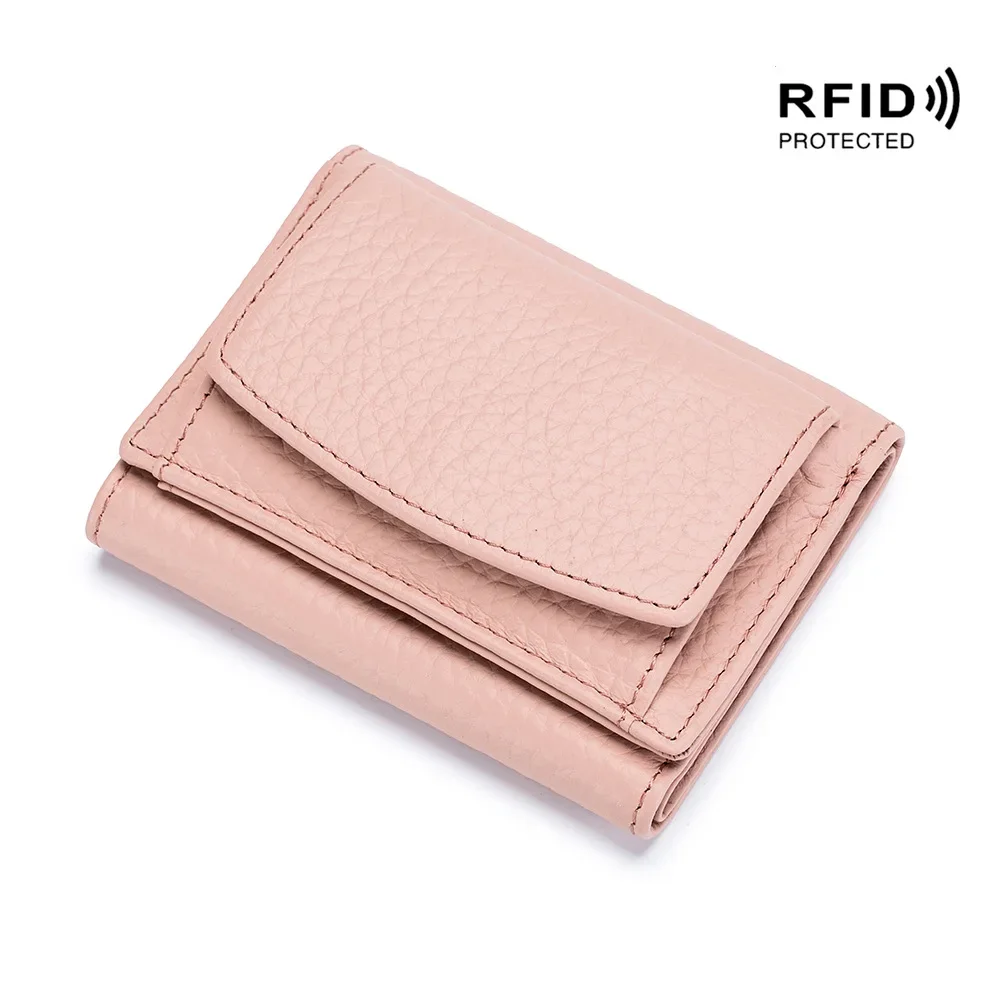 Women's Genuine Leather Fashion Wallet with Mini Coin Pocket and RFID Blocking