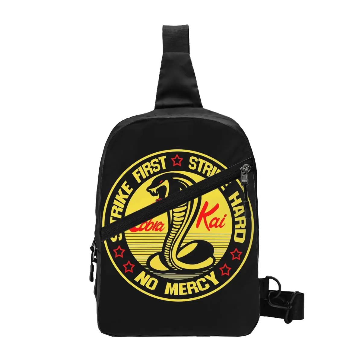 

Cobra Kai Sling Crossbody Backpack Men Custom The Karate Kid Movie Chest Shoulder Bag for Cycling Camping Daypack