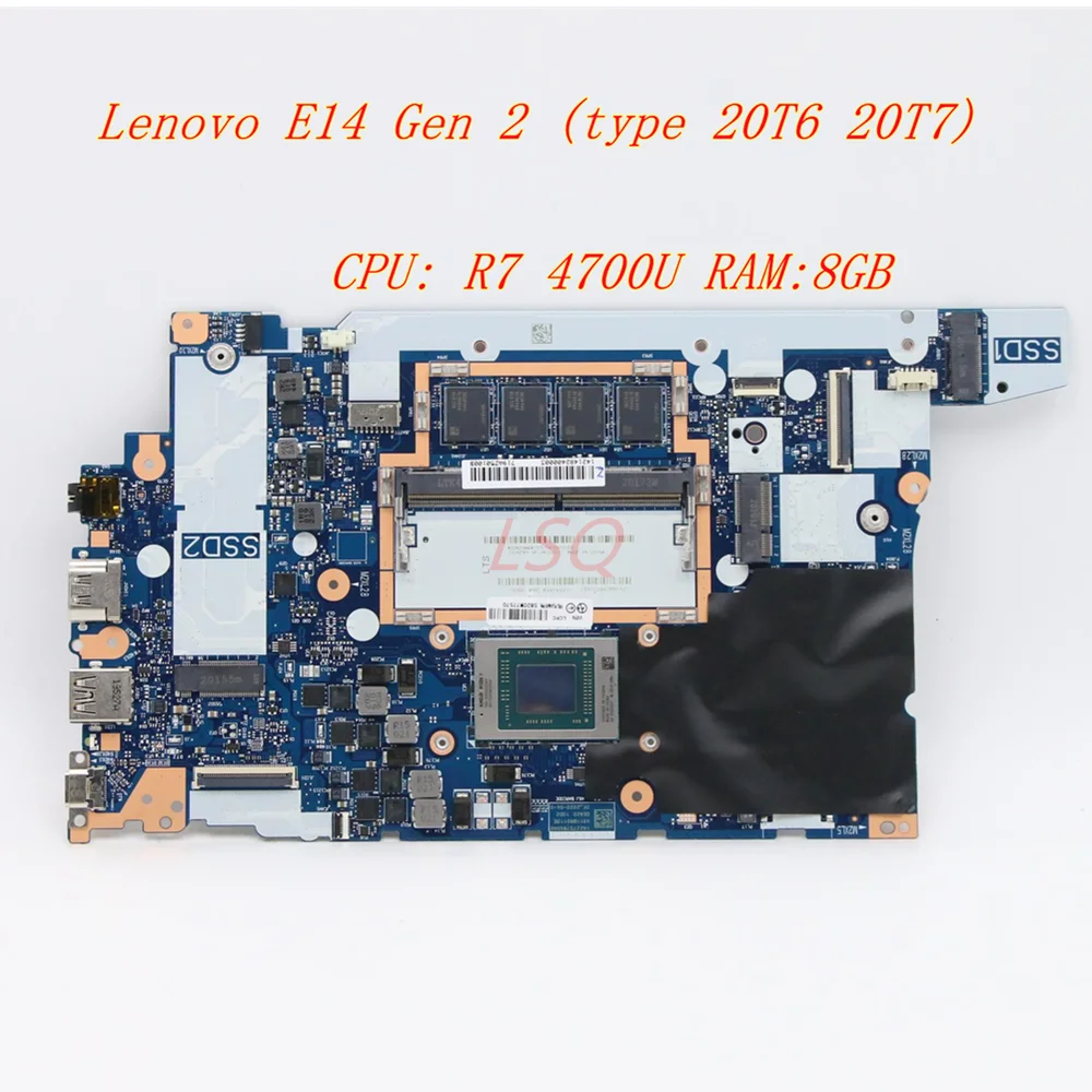 

New For Lenovo Thinkpad E14 Gen 2( 20T6 20T7) Laptop Motherboard CPU: R7 4700U RAM:8G 5B20W77574 5B20W77570 5B20W77566