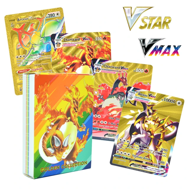 English Pokemon cards 55Pcs/Box Black DIY Pikachu Charizard Vmax Vstar EX Shiny  Card Birthday gift for children - AliExpress