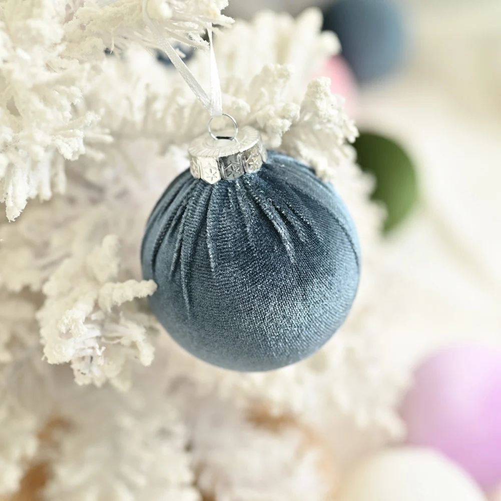 15pcs/Box Velvet Christmas Ball Decoration Christmas Tree Ball Ornament Pendant Hanging Merry Decor
