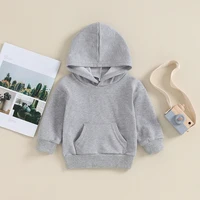 2023-10-19 Lioraitiin 6M-4Y Toddler Kid Boys Girls Hoodies Solid Color Long Sleeve Hooded Sweatshirts Spring Fall Pullovers Tops 3