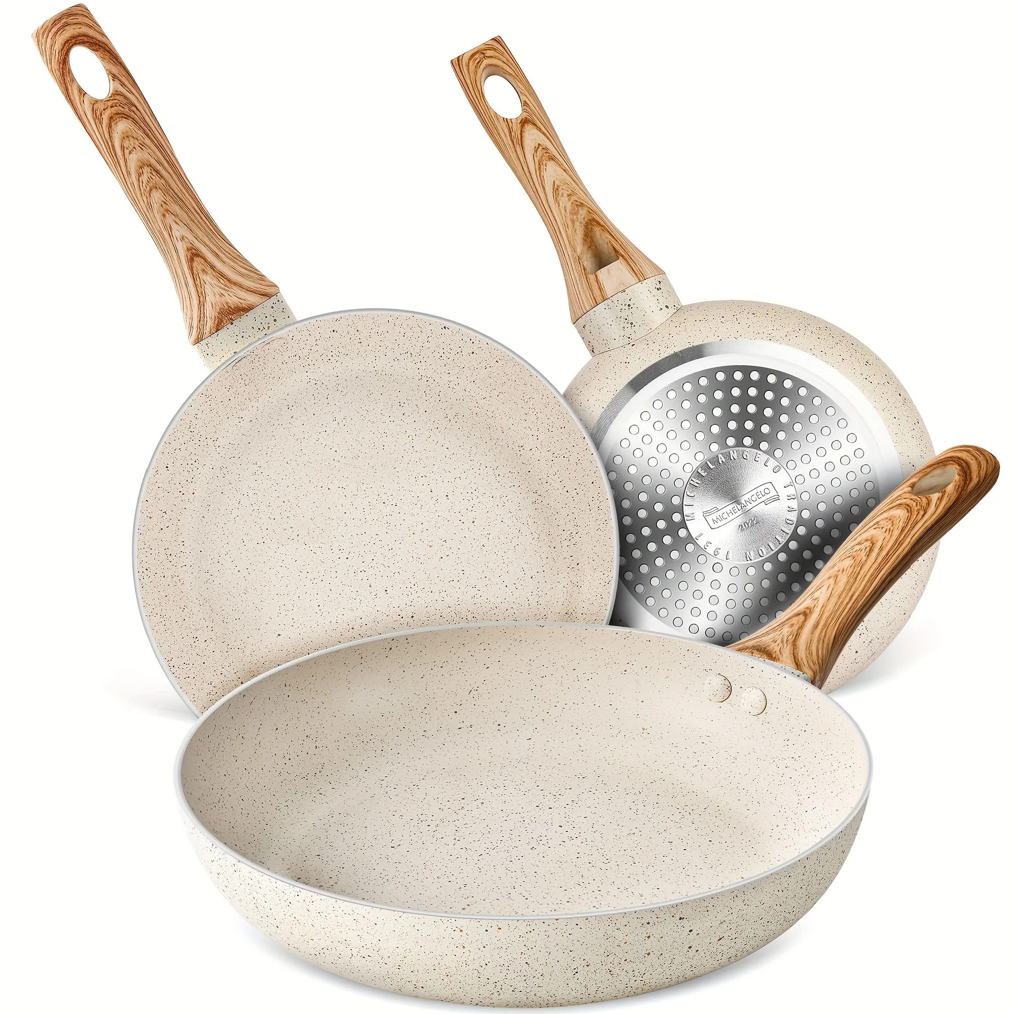 

Non Stick Frying Pans Set, Granite Frying Pans Nonstick, Nonstick Pan Sets for Cooking, 8 Inch, 9.5 Inch and 11 Inch Nonstick Fr